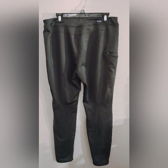 Patagonia Dark Gray Fleece Lined Active Leggings, Sz Large - Picture 3 of 5